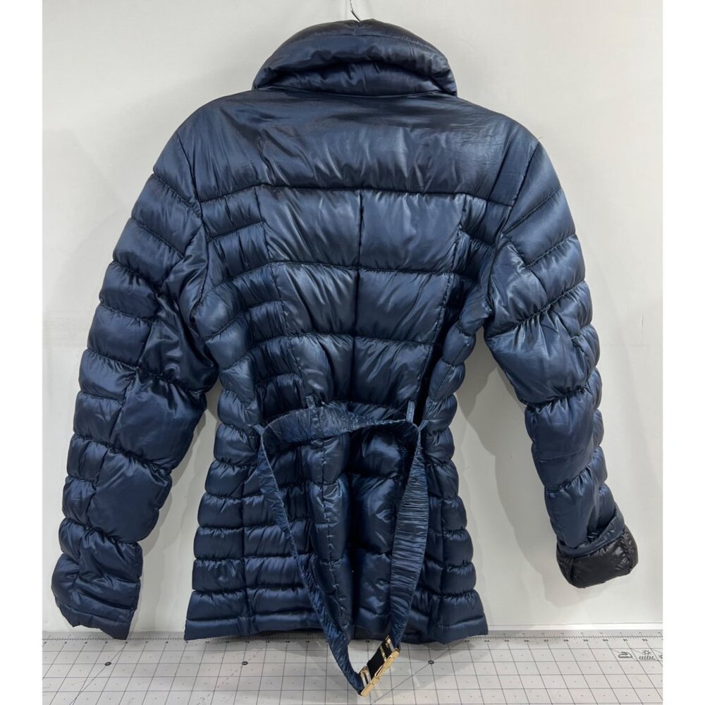 Michael Kors Women's Packable Down Puffer Jacket Navy Blue Gold Accents Sz. M - Picture 9 of 14